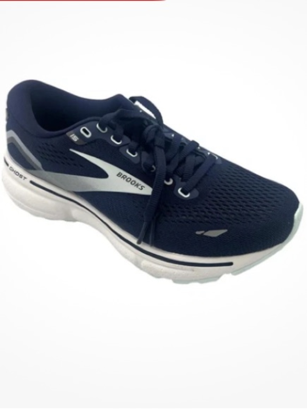 Brooks Ghost 15 Running Sneaker - Navy and White